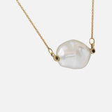 Keshi Pearl and Black Diamonds 1 / Necklace By Ariko in pendants Category