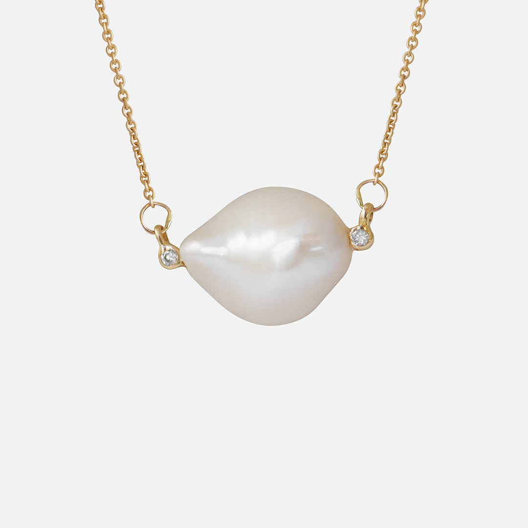 Keshi Pearl and White Diamonds / Pendant By Ariko in pendants Category