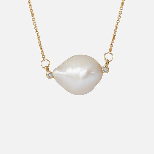 Keshi Pearl and White Diamonds / Pendant By Ariko in pendants Category