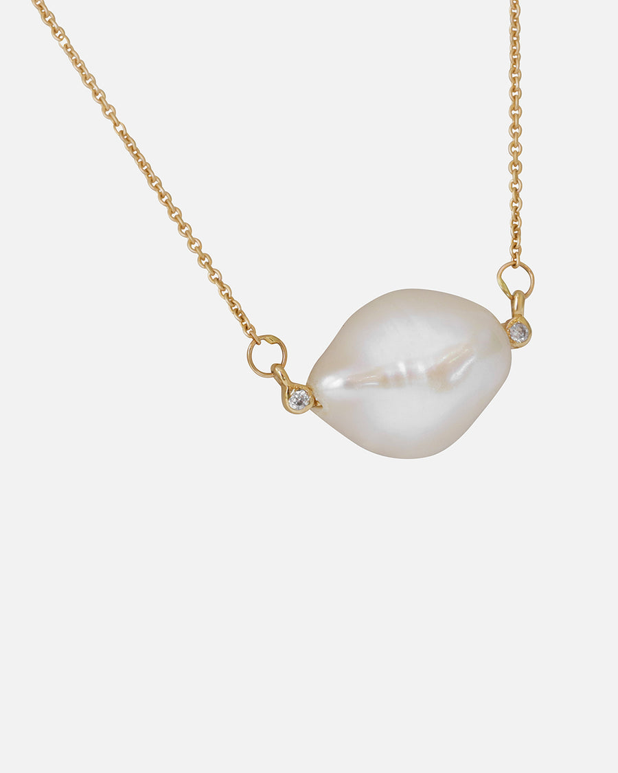 Keshi Pearl and White Diamonds / Pendant By Ariko in pendants Category
