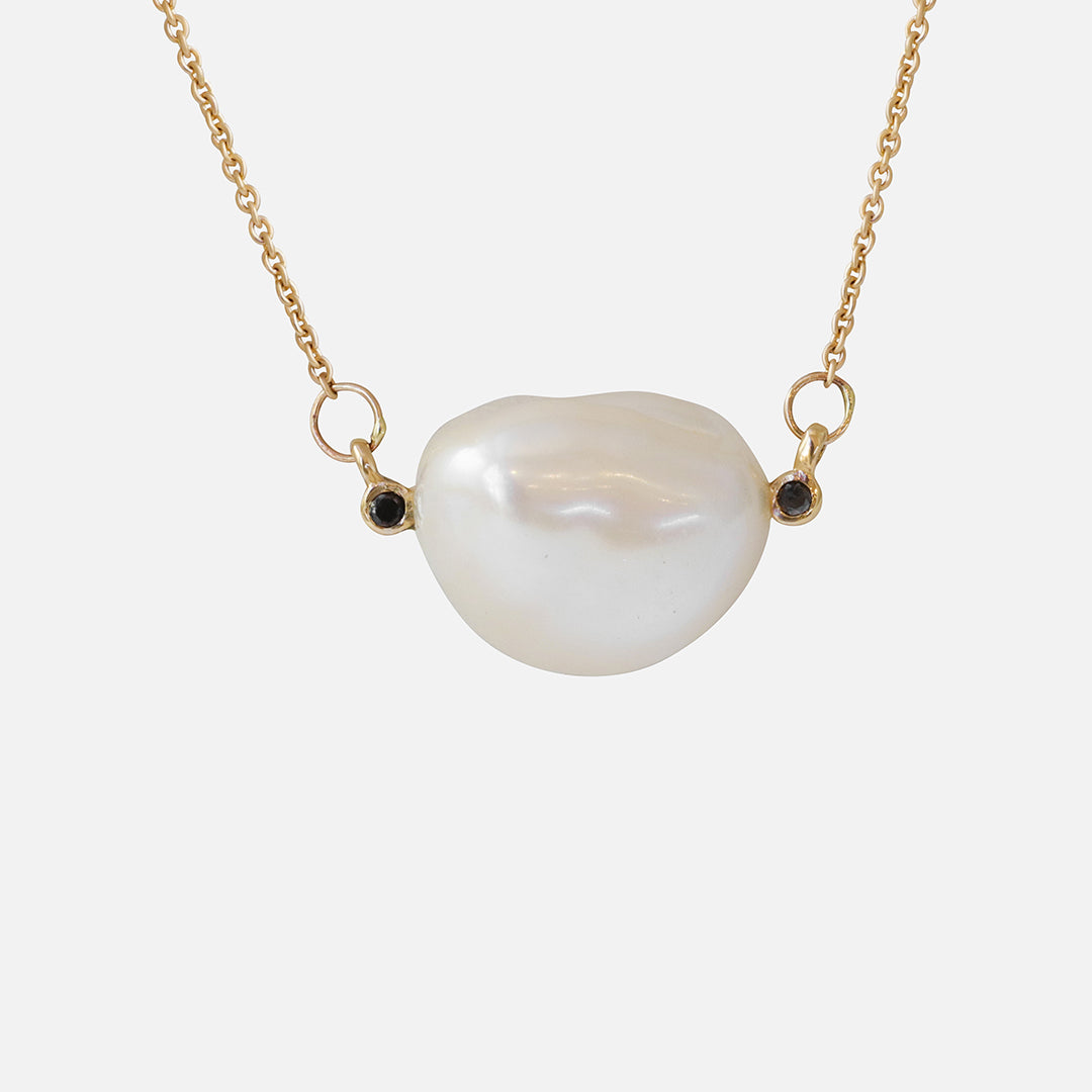 Keshi Pearl and Black Diamonds 2 / Necklace By Ariko in pendants Category
