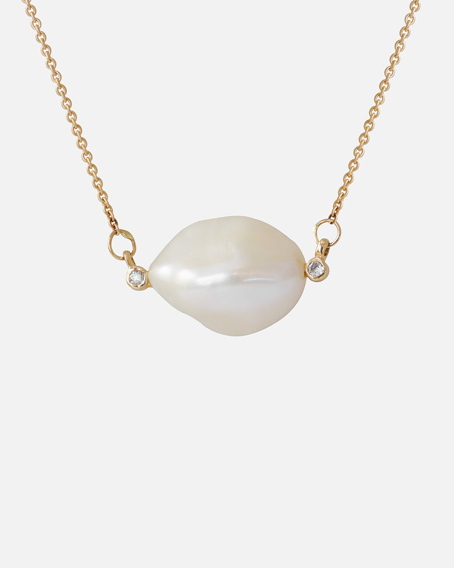 Keshi Pearl and White Diamonds 2 / Pendant By Ariko in pendants Category