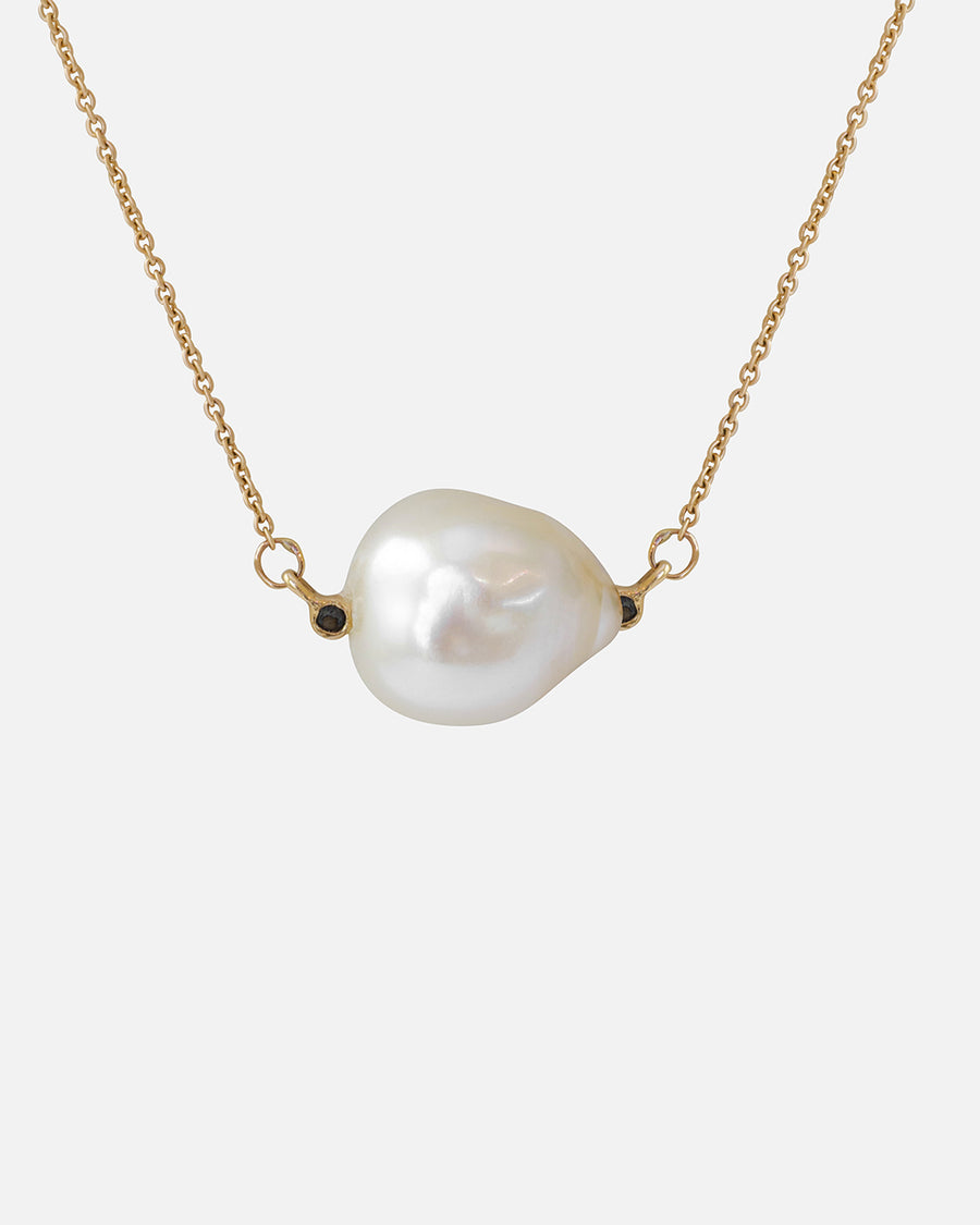 Keshi Pearl and Black Diamonds 3 / Necklace By Ariko in pendants Category