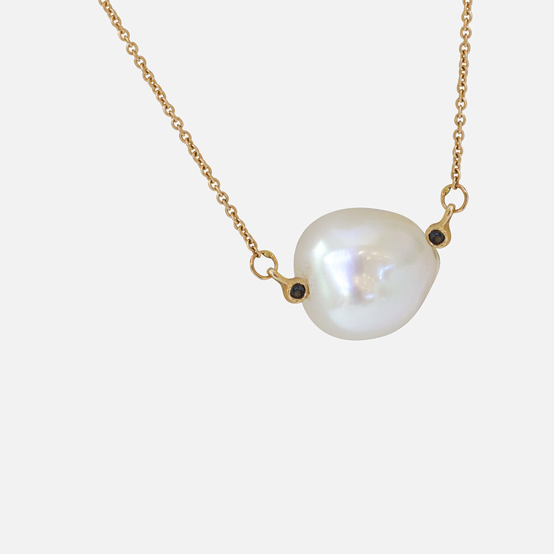 Keshi Pearl and Black Diamonds 3 / Necklace By Ariko in pendants Category