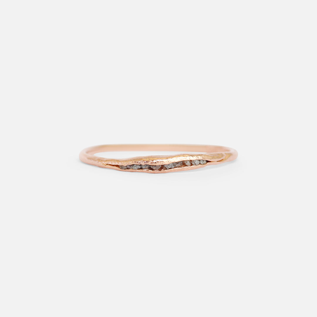 Rough Grey Diamond / Pink Ring By Ariko in rings Category