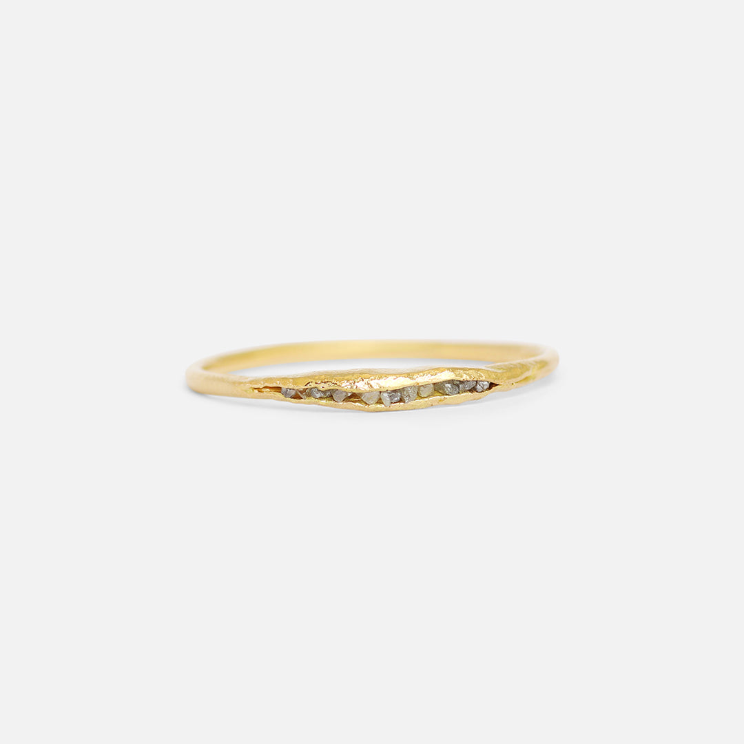 Rough Grey Diamond / Yellow Ring By Ariko