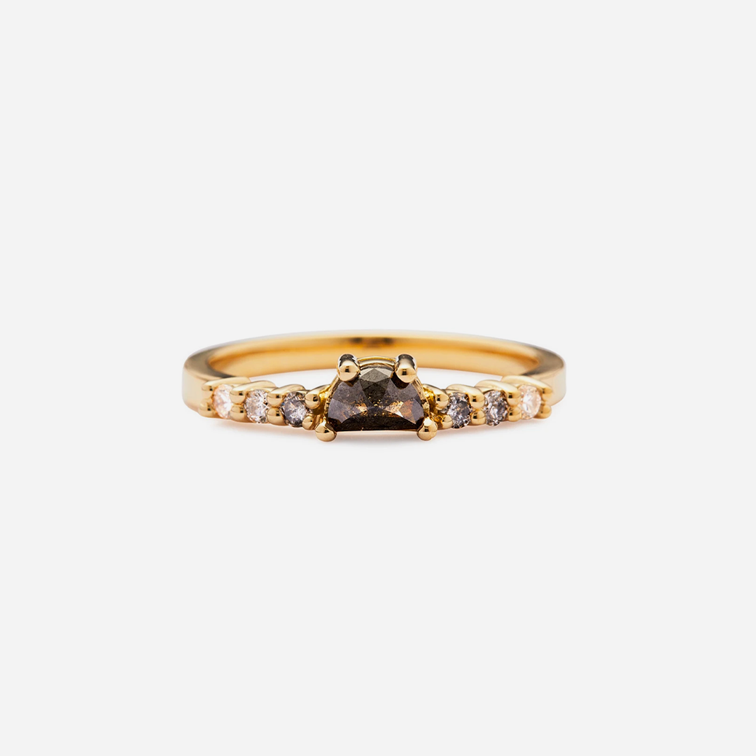 Artemis / Half Moon Diamond Ring By Casual Seance in ENGAGEMENT Category
