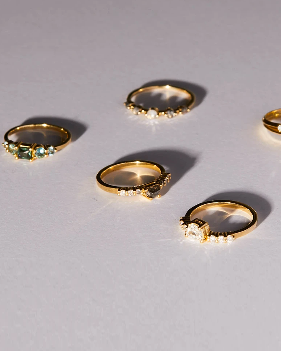 Artemis / Half Moon Diamond Ring By Casual Seance in ENGAGEMENT Category
