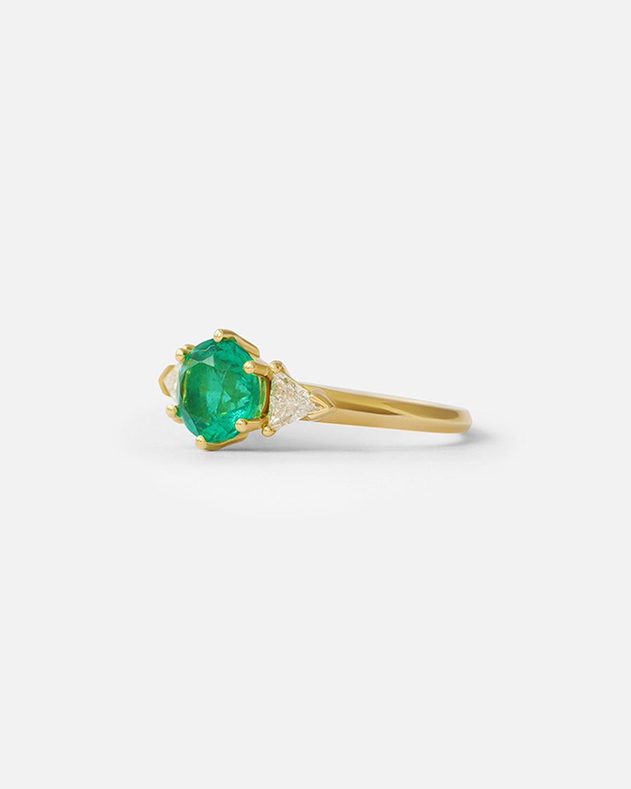 Athena Ring / Emerald & White Diamond By Hiroyo in ENGAGEMENT Category