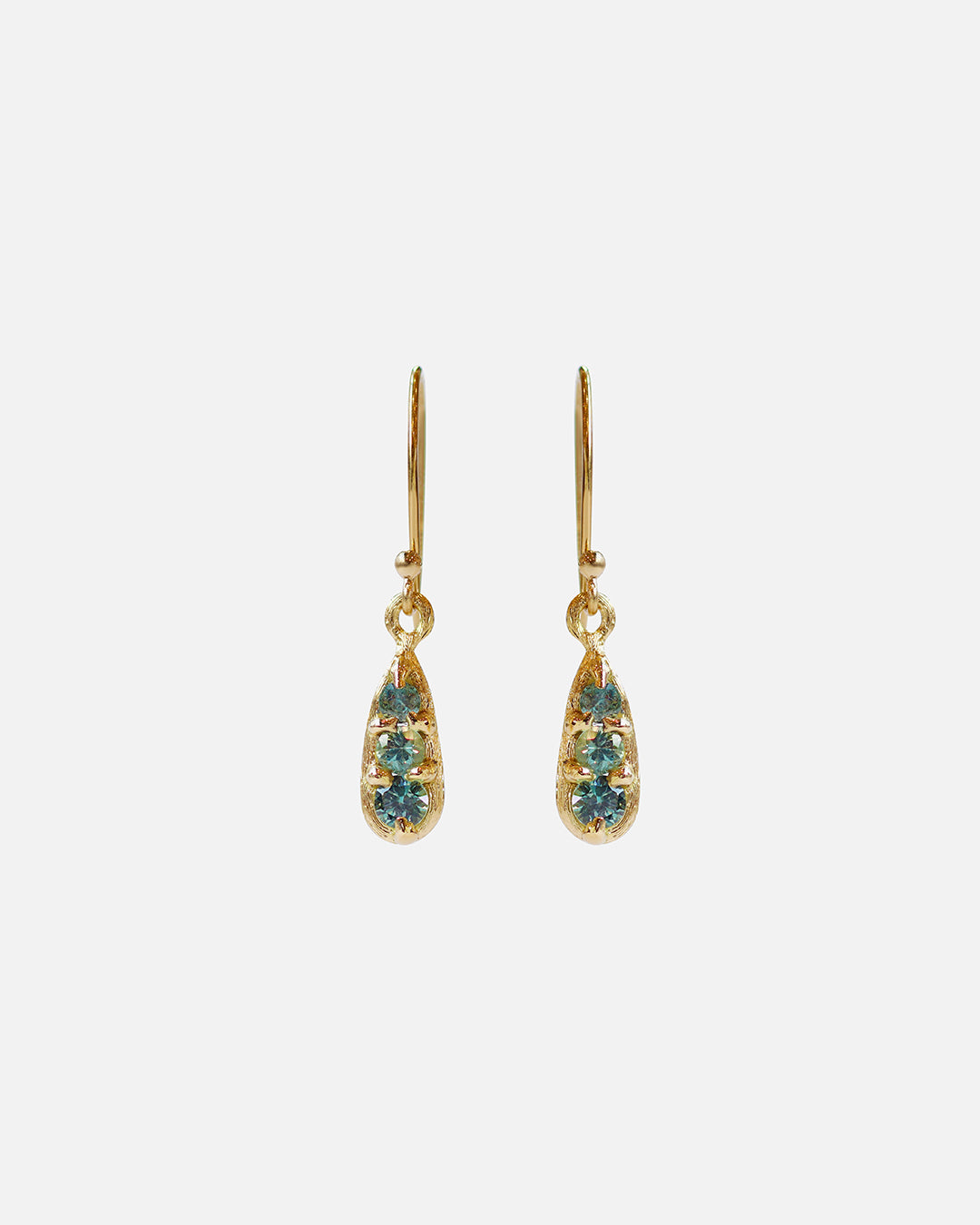 Silk / Blue Green Sapphire Earrings By Hiroyo in earrings Category