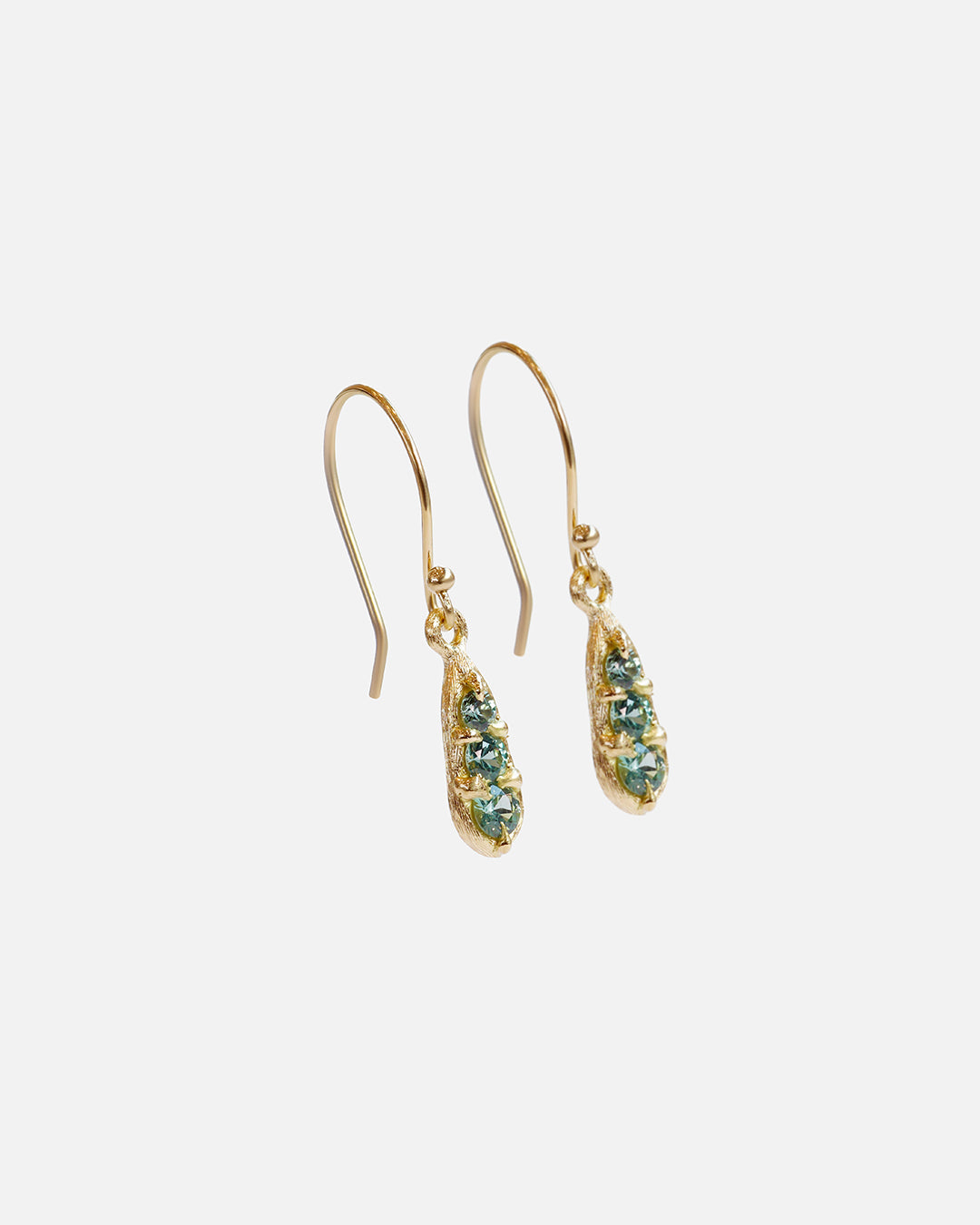 Silk / Blue Green Sapphire Earrings By Hiroyo in earrings Category