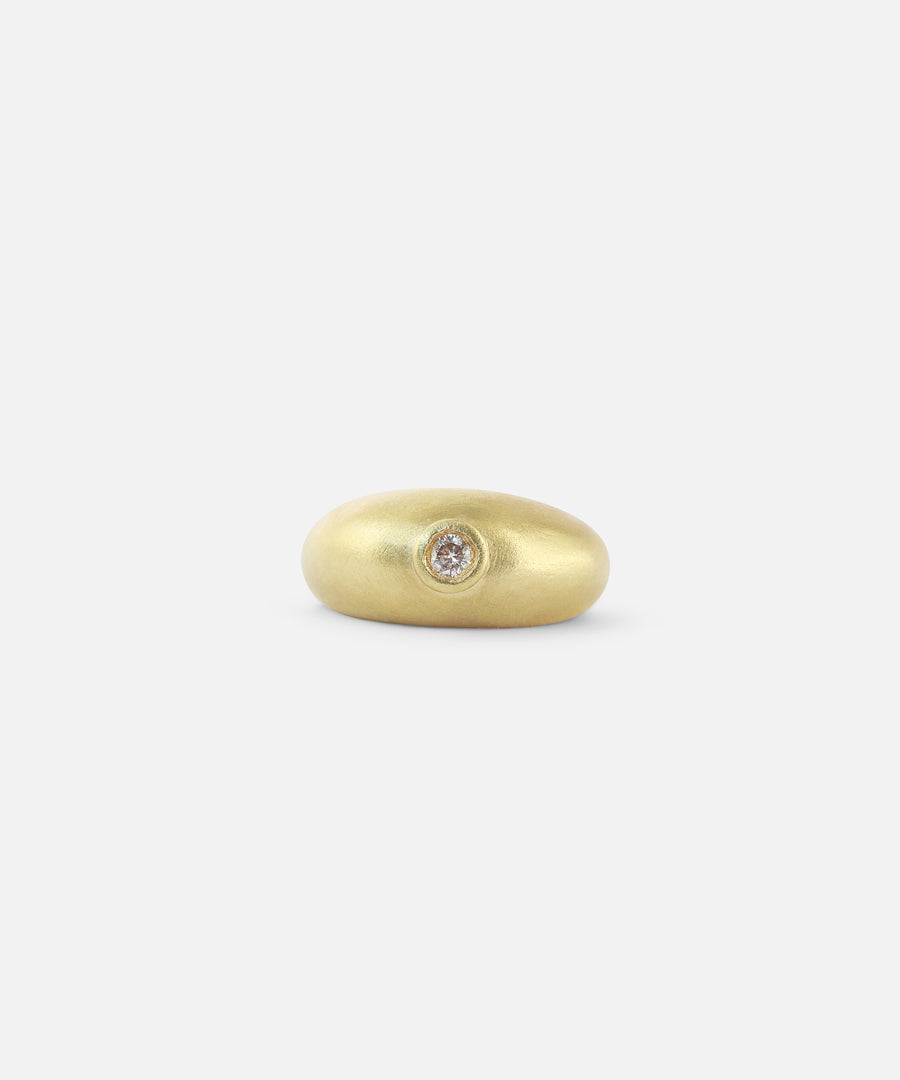 Gold Dome Ring with Diamond By Bree Altman in WEDDING Category