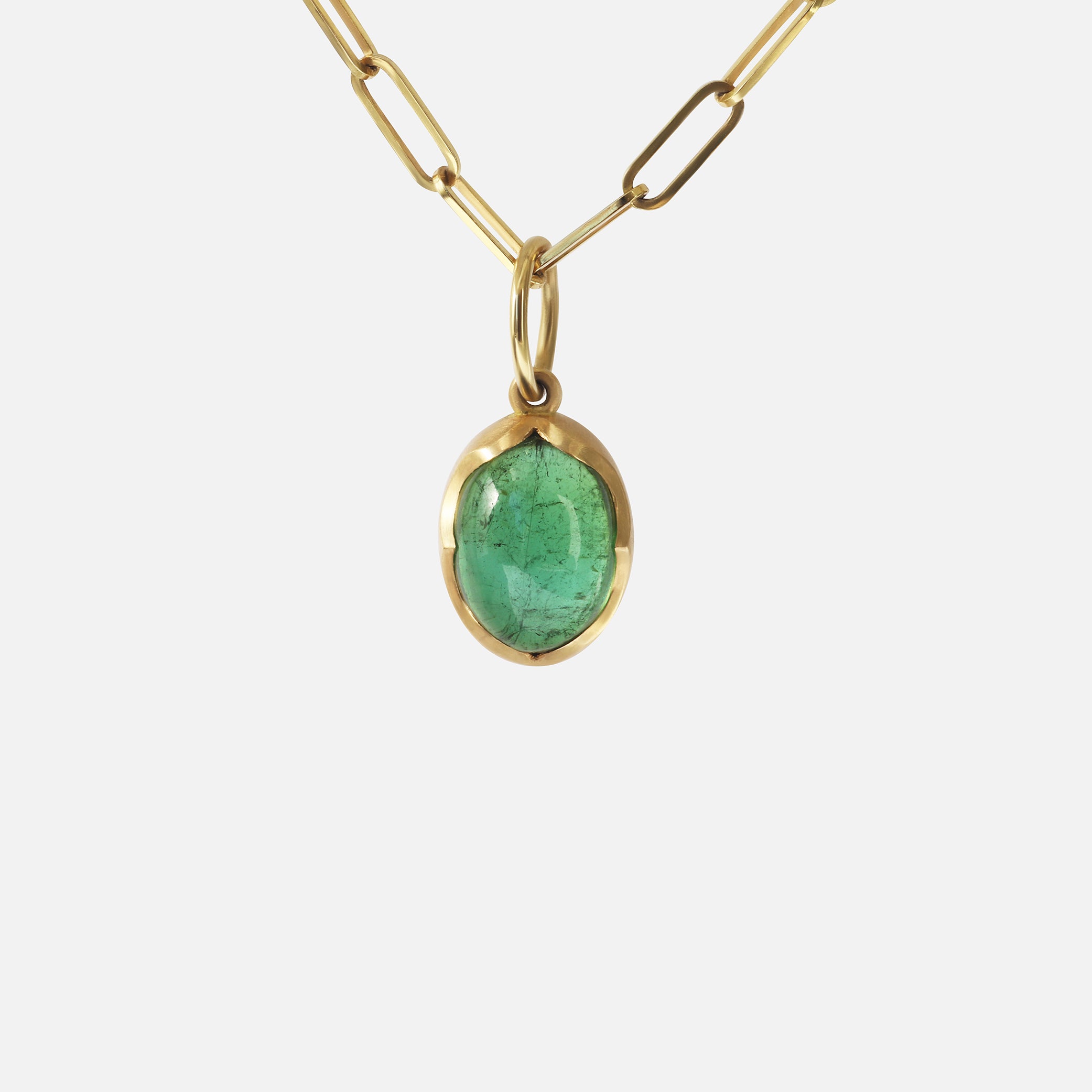 Green Tourmaline and Large Paperclip / Necklace By Bree Altman in pendants Category