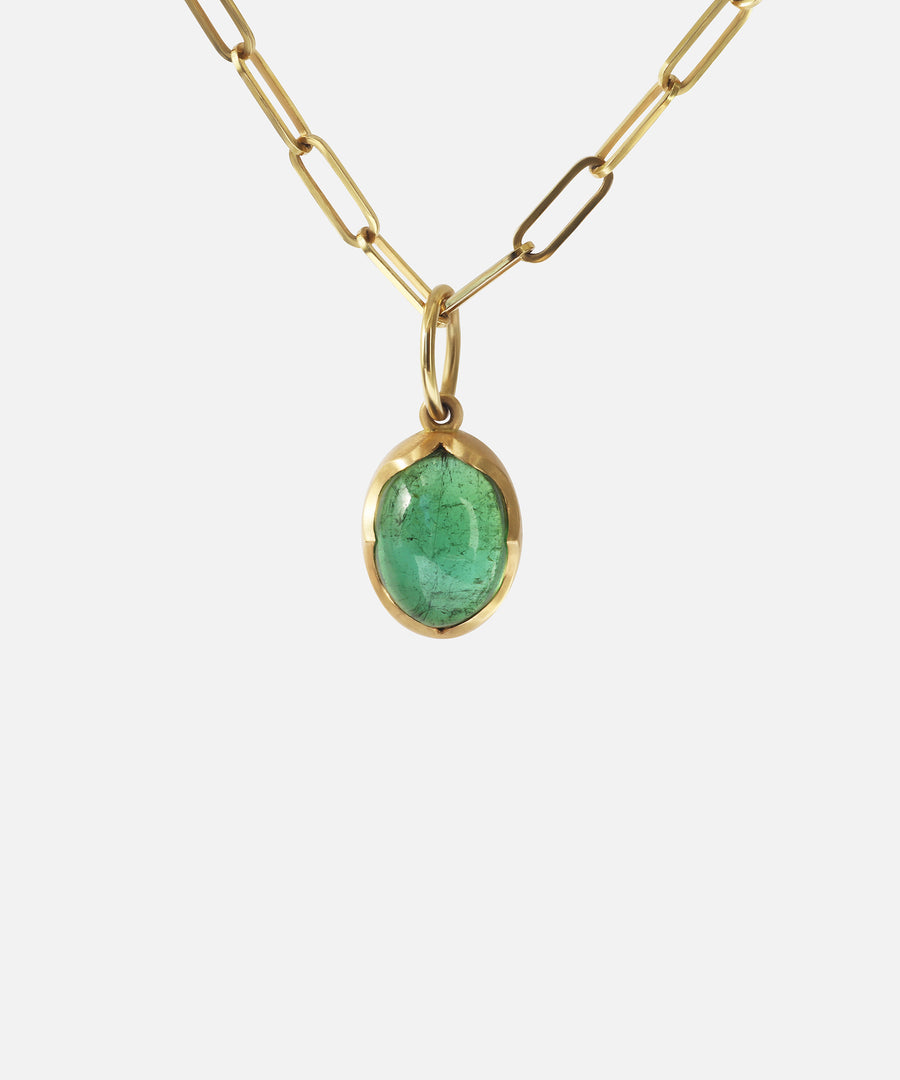 Green Tourmaline and Large Paperclip / Necklace By Bree Altman in pendants Category