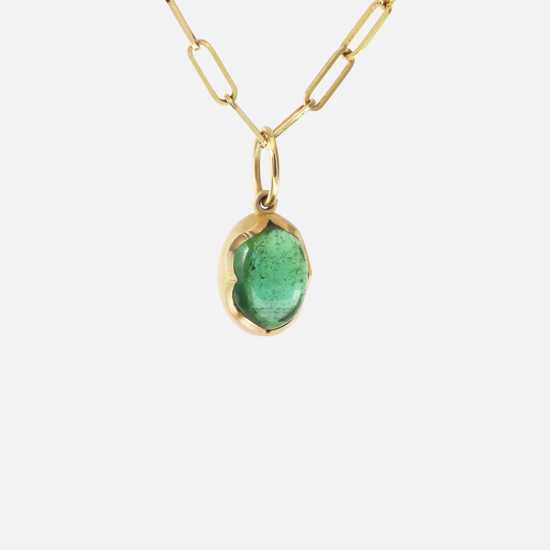 Green Tourmaline and Large Paperclip / Necklace By Bree Altman in pendants Category