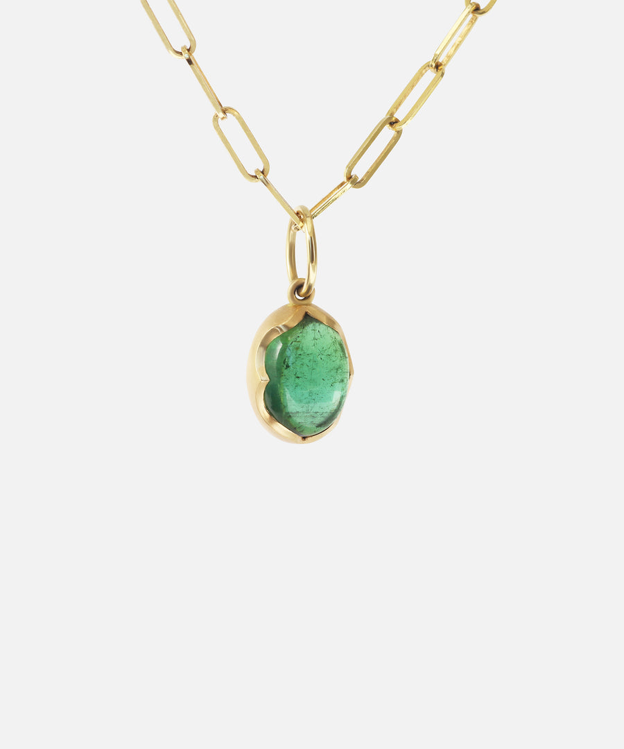 Green Tourmaline and Large Paperclip / Necklace By Bree Altman in pendants Category