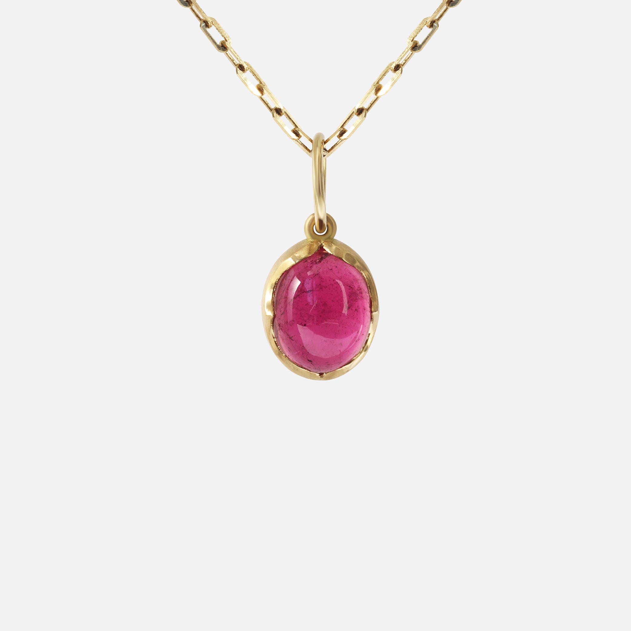 Pink Tourmaline and Small Paperclip / Necklace By Bree Altman in pendants Category