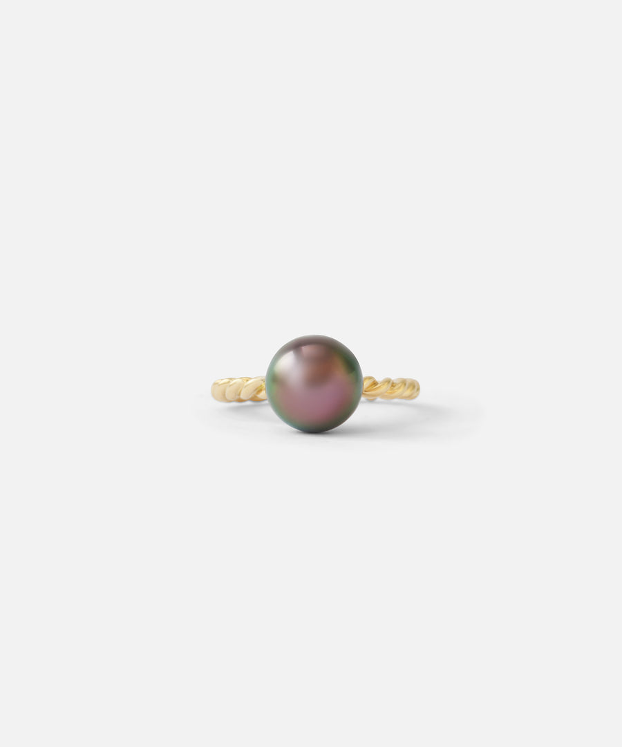 Twisted Band Tahitian Pearl Ring By Bree Altman in rings Category