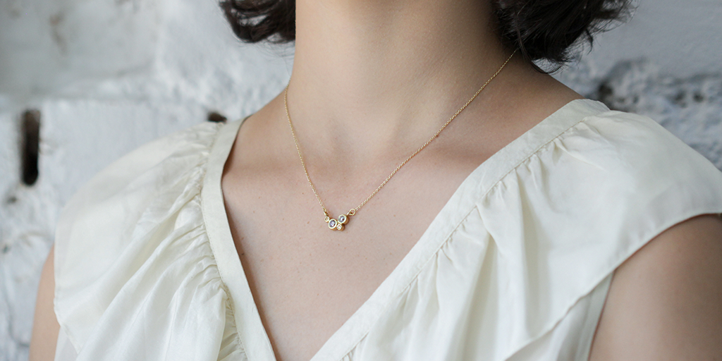 Bubble 5 / Grey + Cognac Diamond Pendant By Hiroyo in pendants Category