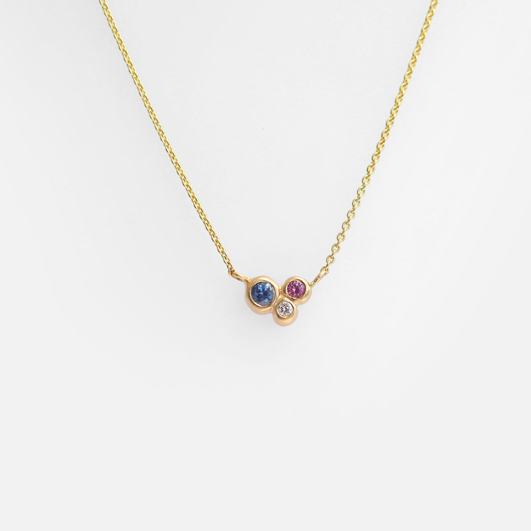 Bubble 16 / Sapphire & Diamond Pendant By Hiroyo