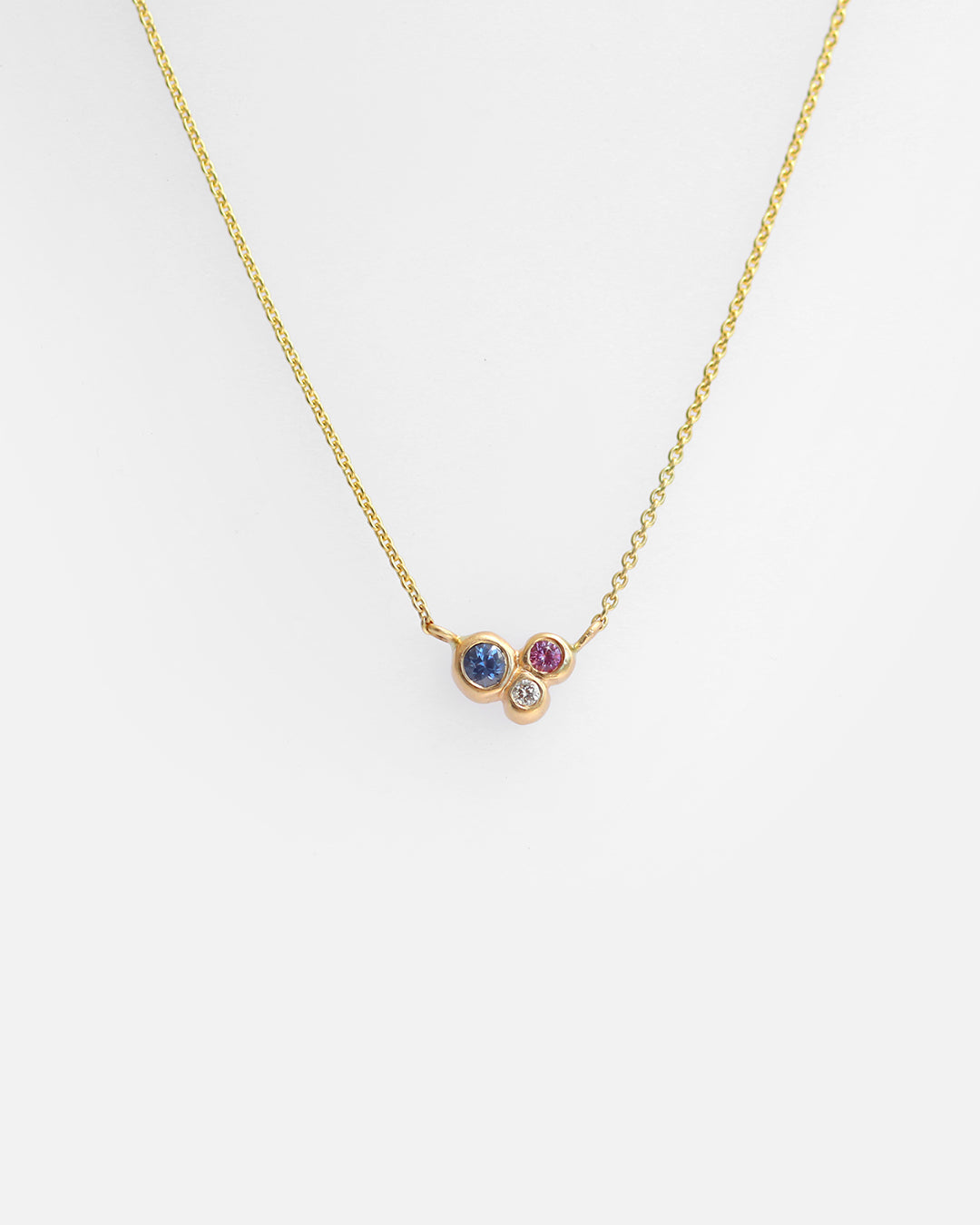 Bubble 16 / Sapphire & Diamond Pendant By Hiroyo