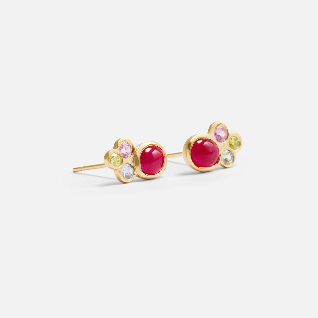 Bubble 32 / Ruby Studs By Hiroyo in earrings Category