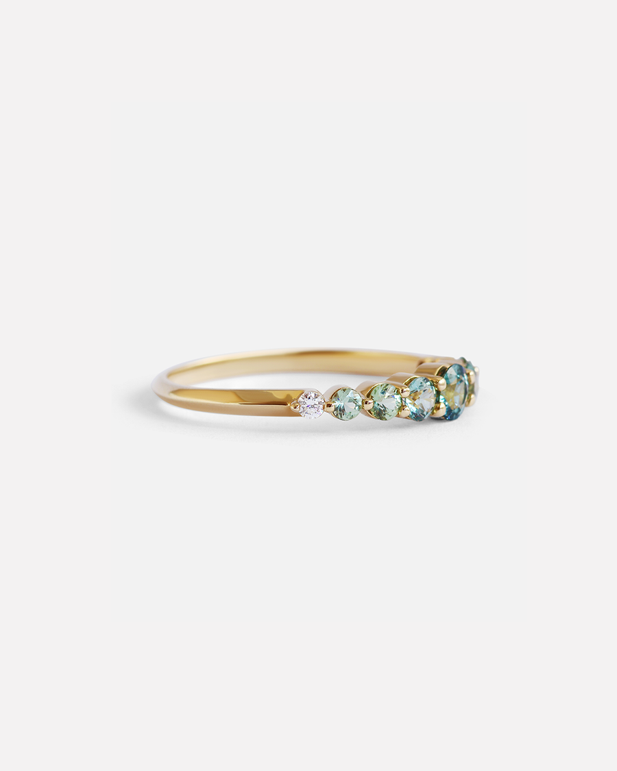 Gradient 01 / Sapphire + Diamond Ring By Casual Seance in WEDDING Category