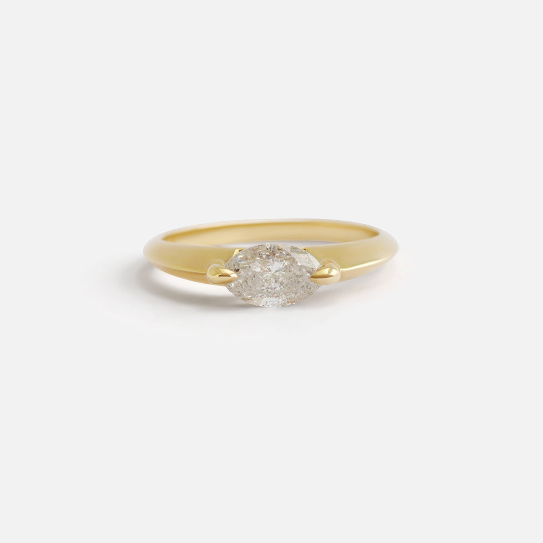 Cecile / Salt + Pepper Marquise Ring By Casual Seance in Engagement Rings Category