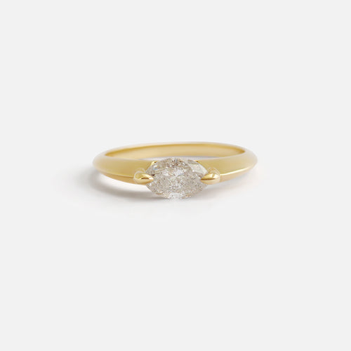 Cecile / Salt + Pepper Marquise Ring By Casual Seance in ENGAGEMENT Category