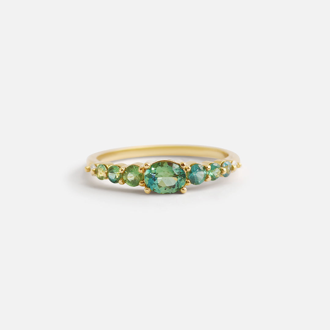 Lindsay / Bi-Color Sapphire Ring By Casual Seance in ENGAGEMENT Category