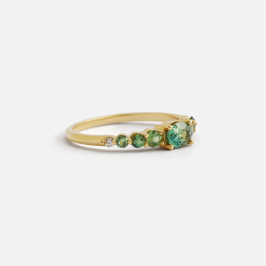 Lindsay / Bi-Color Sapphire Ring By Casual Seance in ENGAGEMENT Category