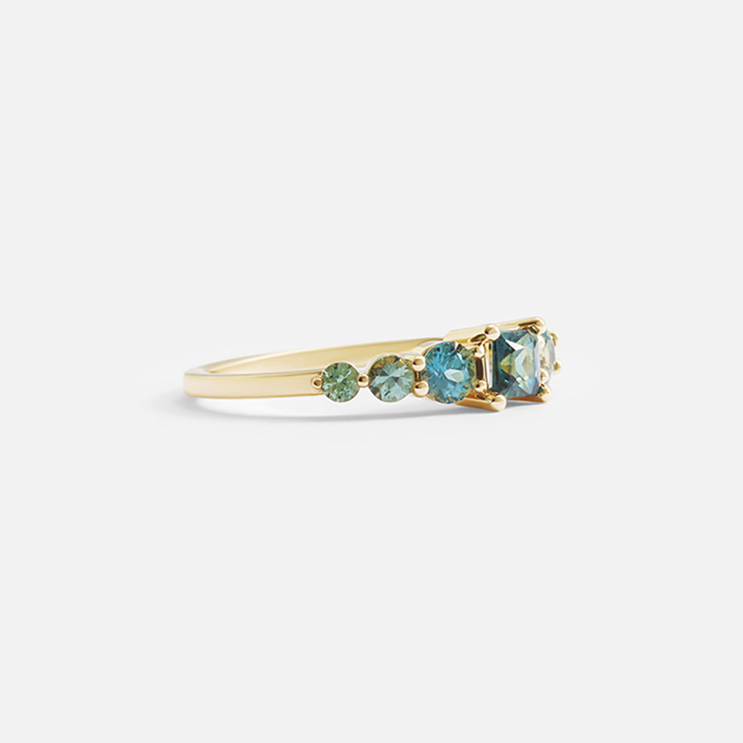 Uma / Gradient Sapphire Ring By Casual Seance in ENGAGEMENT Category
