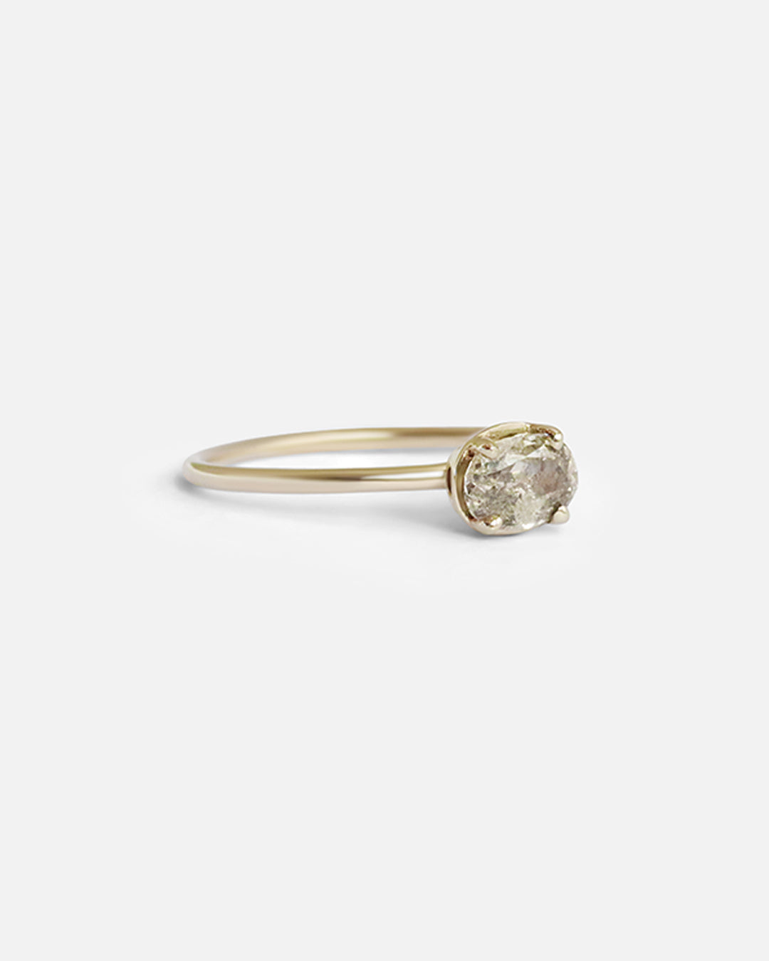 Cati / White Gold + 0.5ct Oval Salt + Pepper Diamond By fitzgerald jewelry in ENGAGEMENT Category