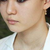Silk / Cognac & Olive Diamond Drop Earrings By Hiroyo in earrings Category