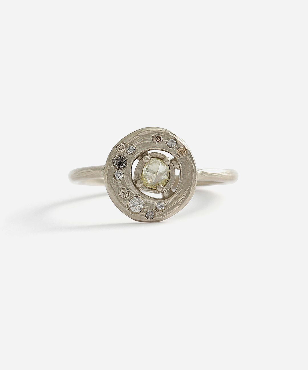 Cosmo 3 / Natural Yellow Raw Diamond + Diamonds By fitzgerald jewelry