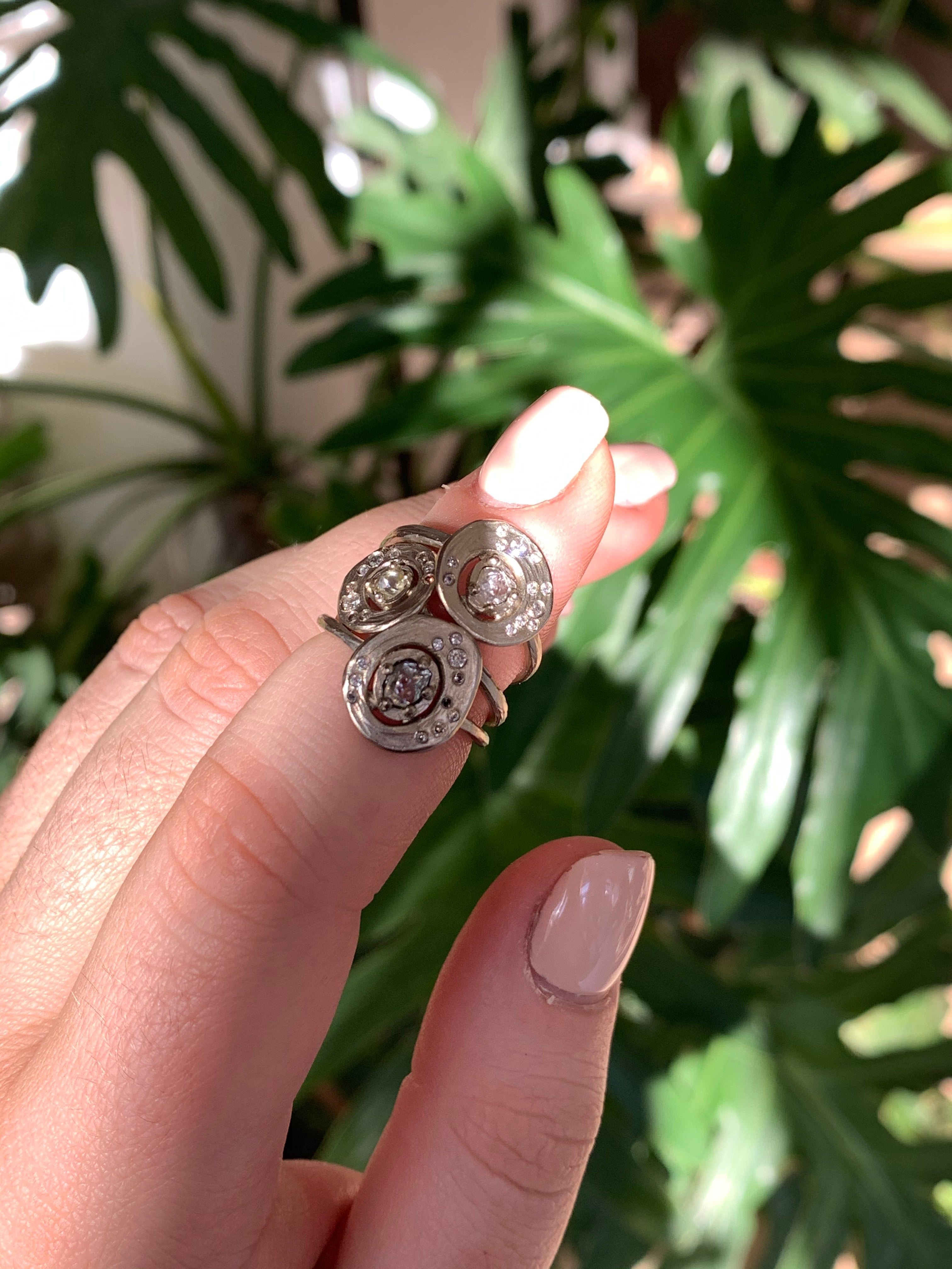 Cosmo 3 / Natural Yellow Raw Diamond + Diamonds By fitzgerald jewelry