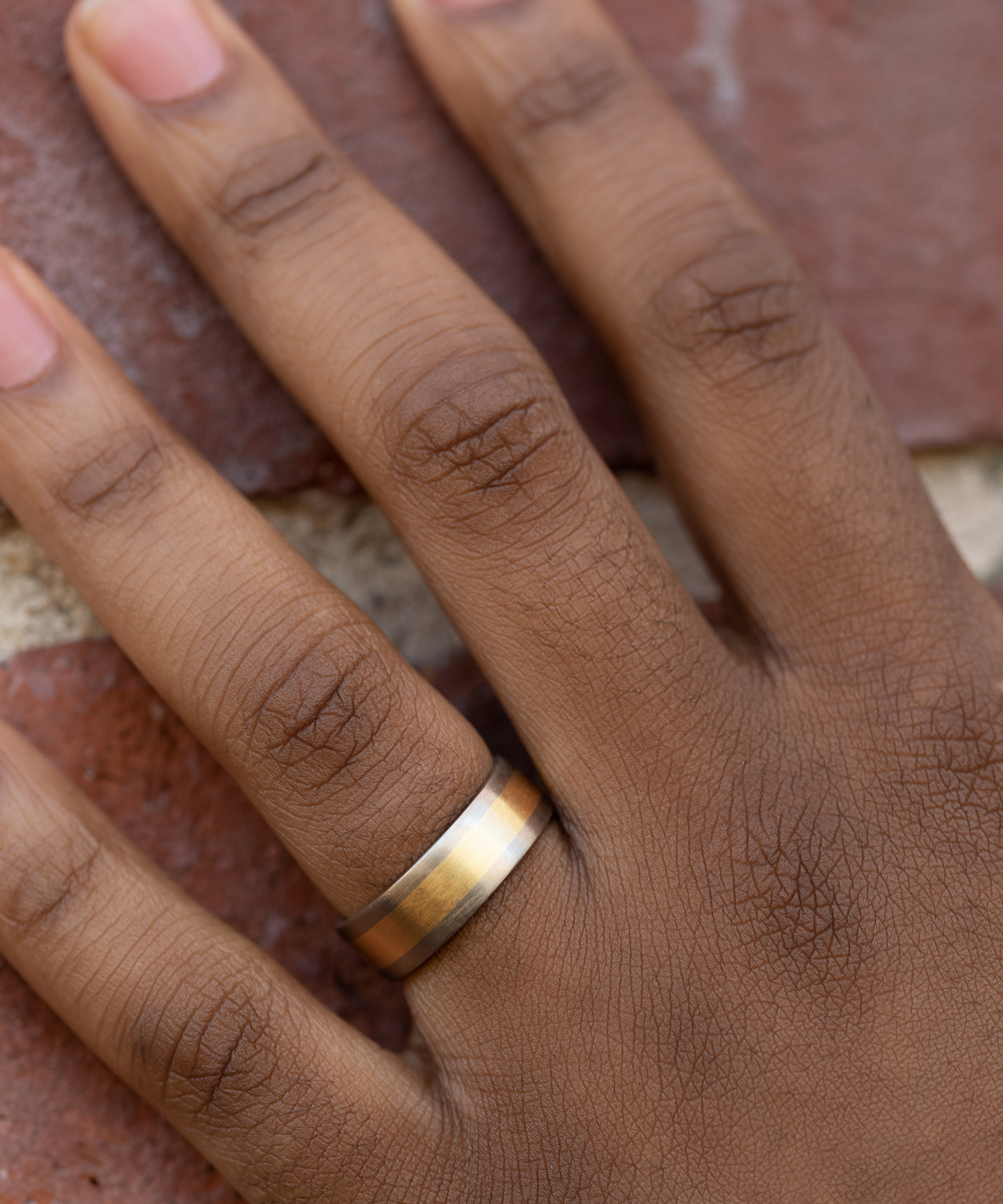 Flat Band / 7mm Wide 2-Tone By fitzgerald jewelry