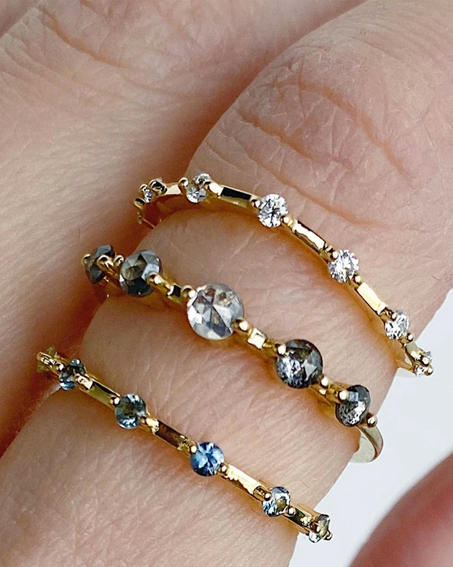 Dash / Diamond Curve Band By Casual Seance in WEDDING Category