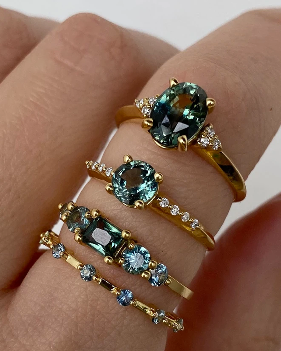 Dash / Gradient Sapphire Band By Casual Seance in WEDDING Category