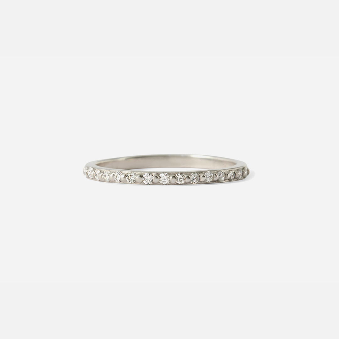 Dew / 1.3mm Round White Diamond Ring By Hiroyo in Wedding Bands Category