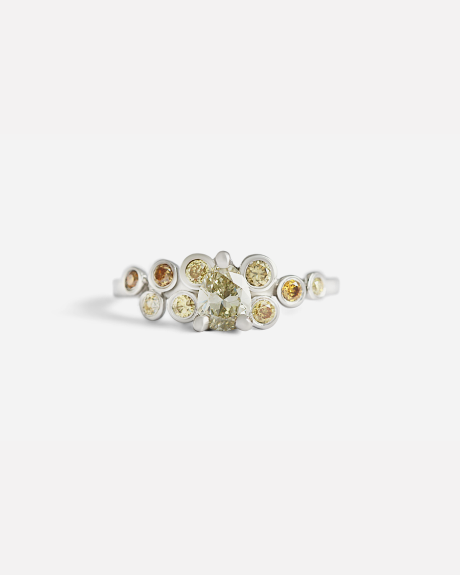 Dew 3 / Champagne Pear Ring By Hiroyo in ENGAGEMENT Category
