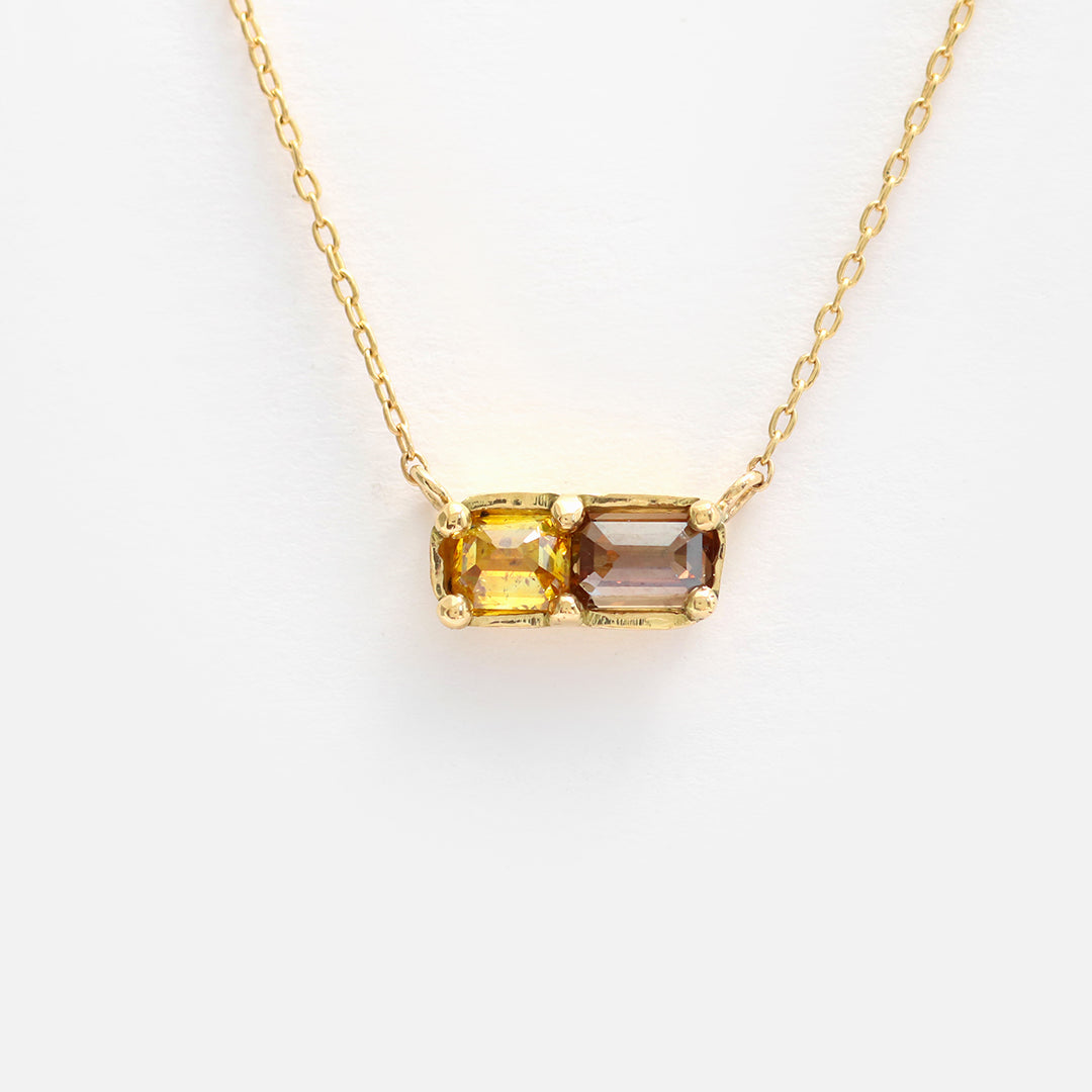 Dew 26 / Yellow + Brown Sugar Diamond Pendant By Hiroyo