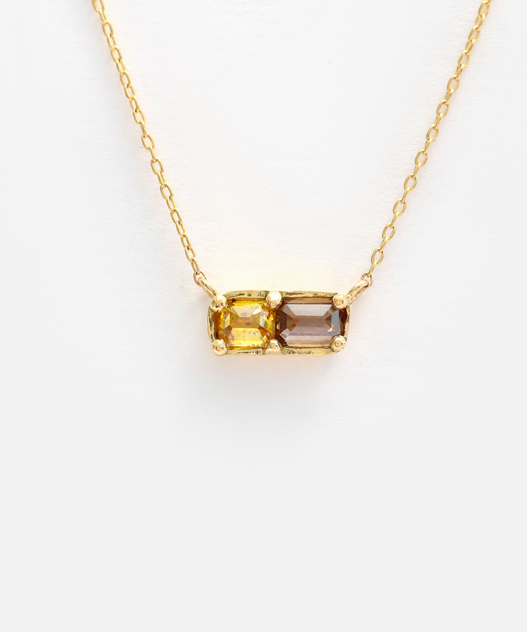 Dew 26 / Yellow + Brown Sugar Diamond Pendant By Hiroyo