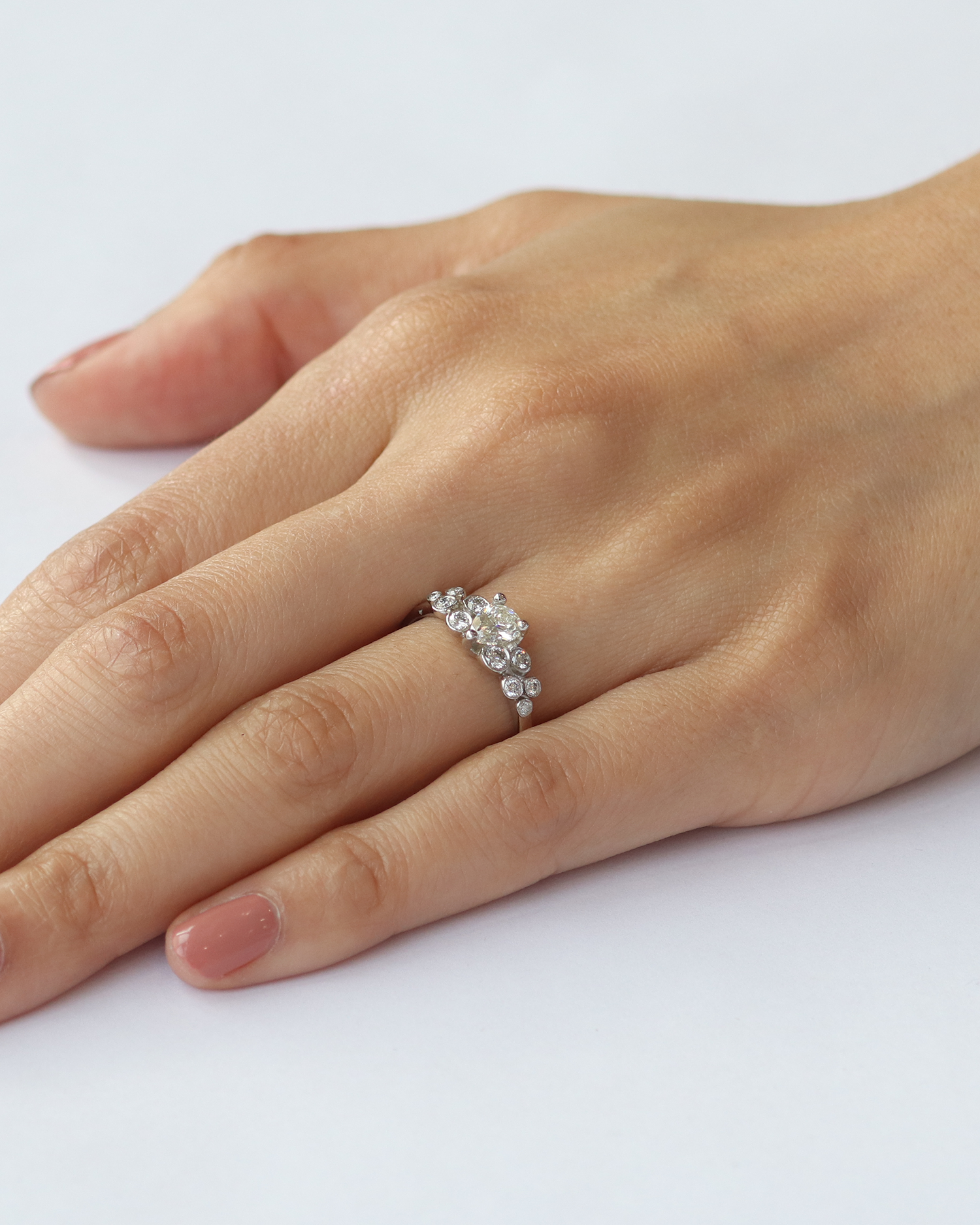 Dew 3 / White Pear Ring By Hiroyo in ENGAGEMENT Category