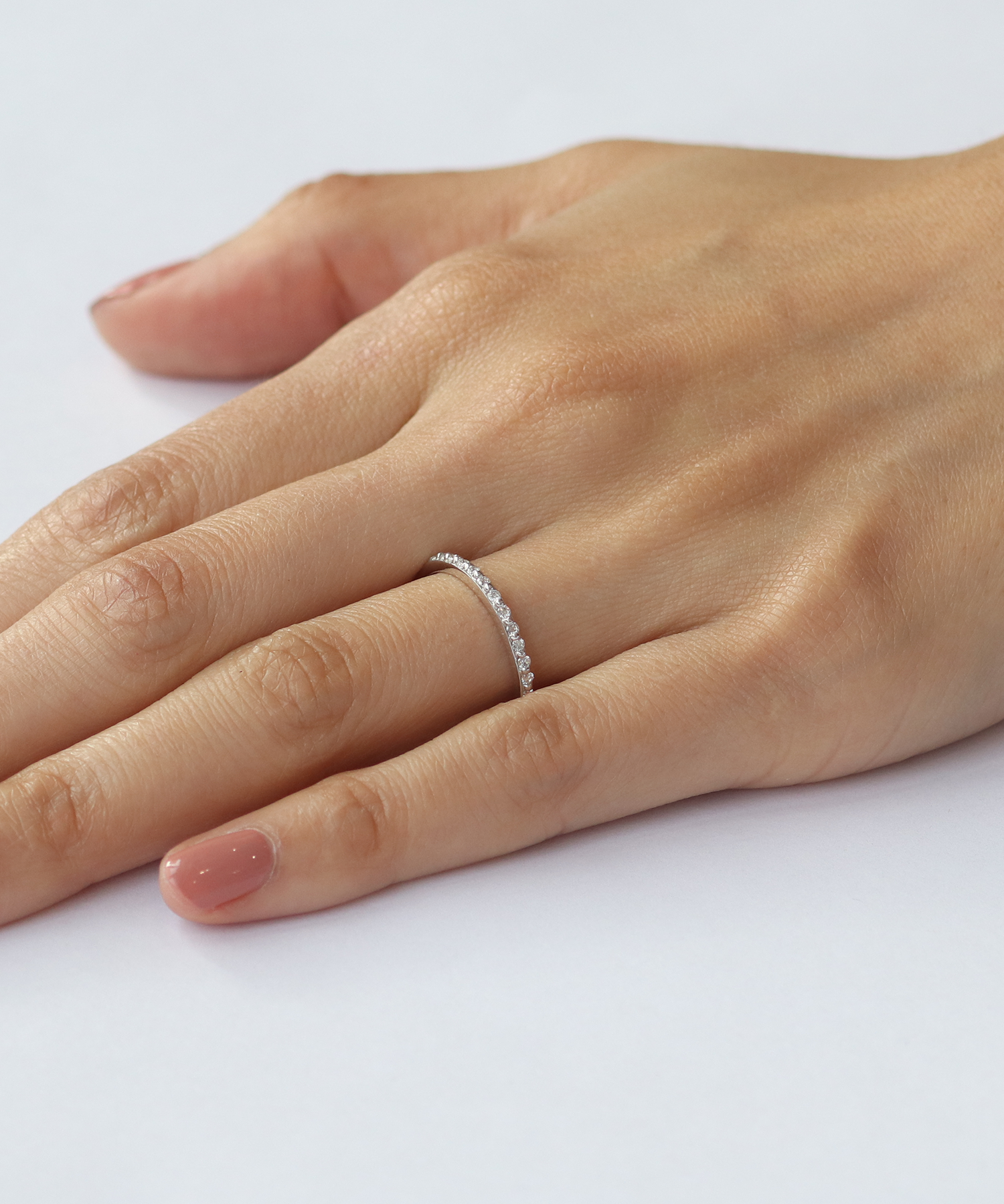 Dew / 1.3mm Round White Diamond Ring By Hiroyo