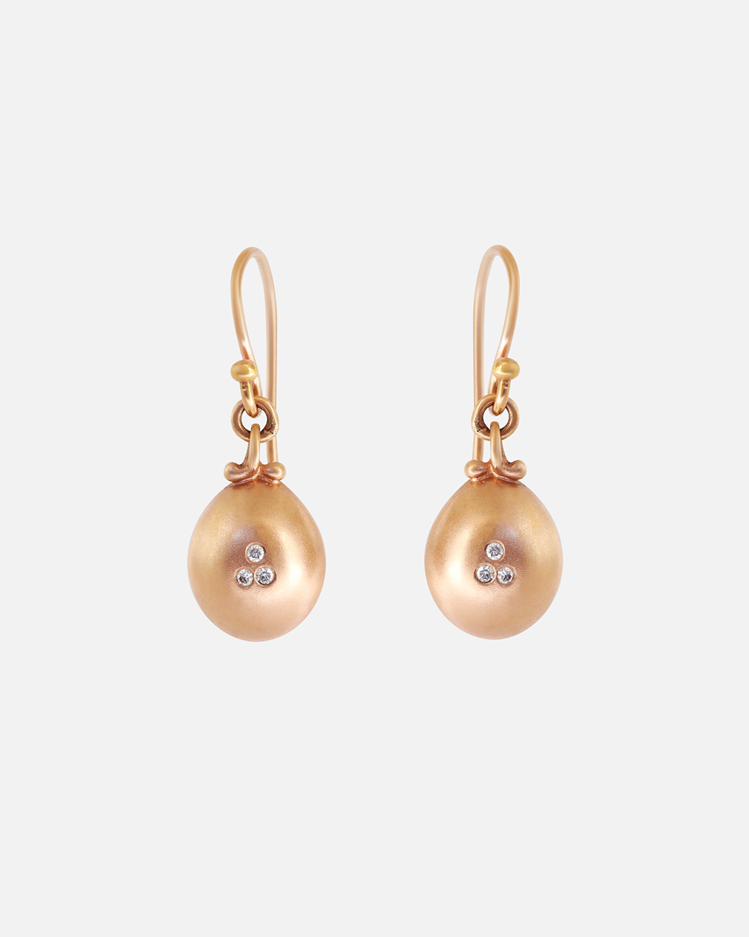 Eggplant / Rose Gold + Diamond Earrings By fitzgerald jewelry in earrings Category