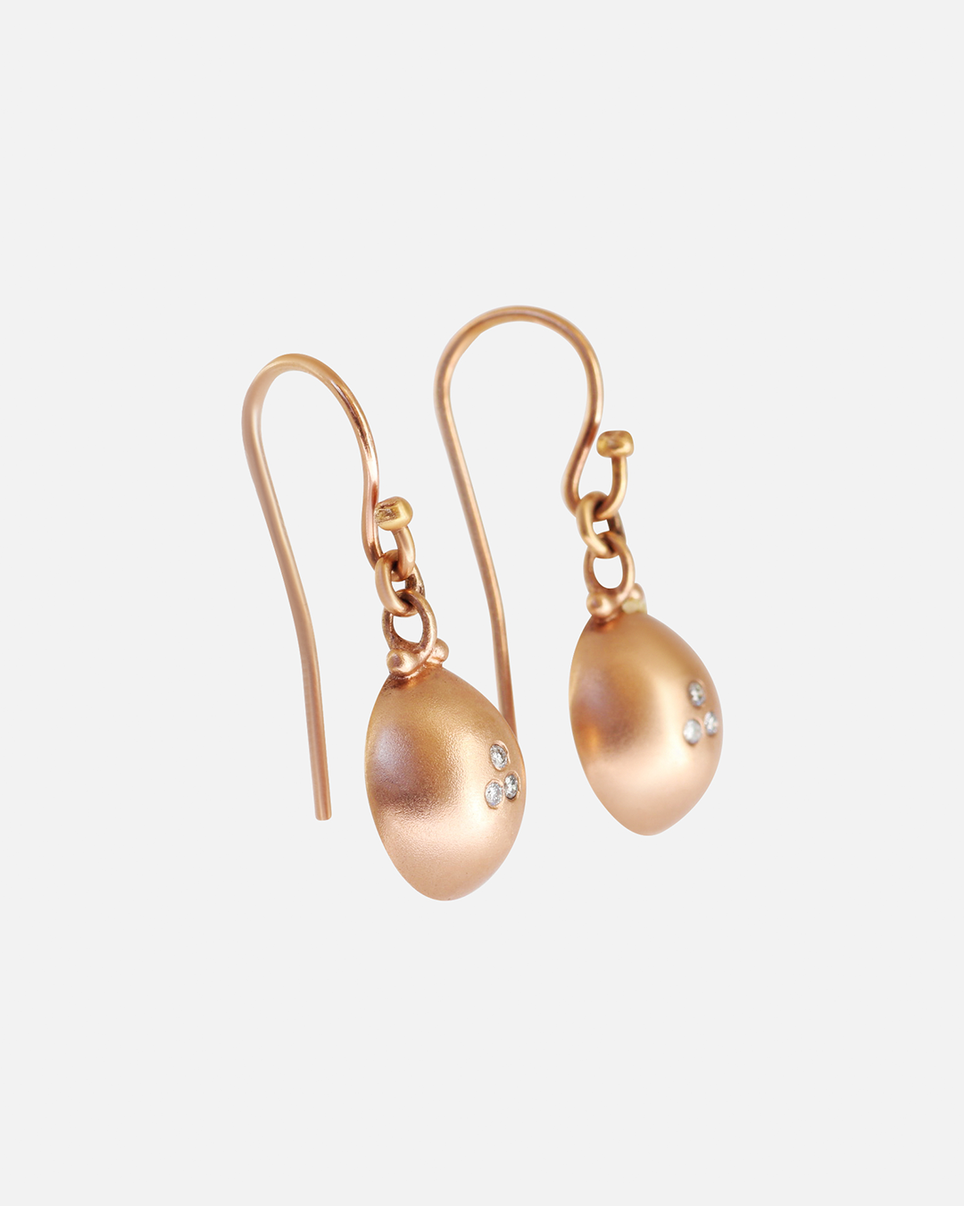 Eggplant / Rose Gold + Diamond Earrings By fitzgerald jewelry
