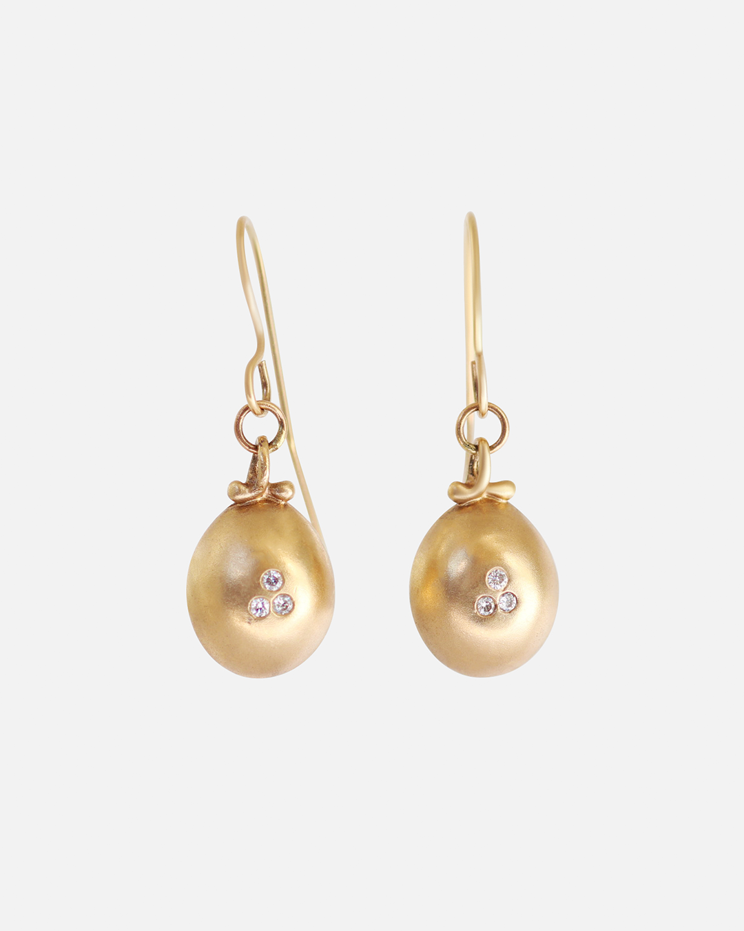 Eggplant / Yellow Gold + Diamond Earrings By fitzgerald jewelry in earrings Category