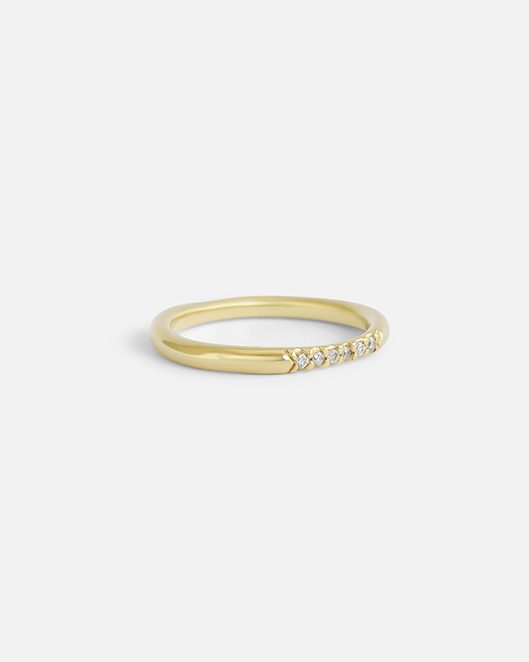 Wave Band / Small Pave 6 Diamonds By Hiroyo in WEDDING Category