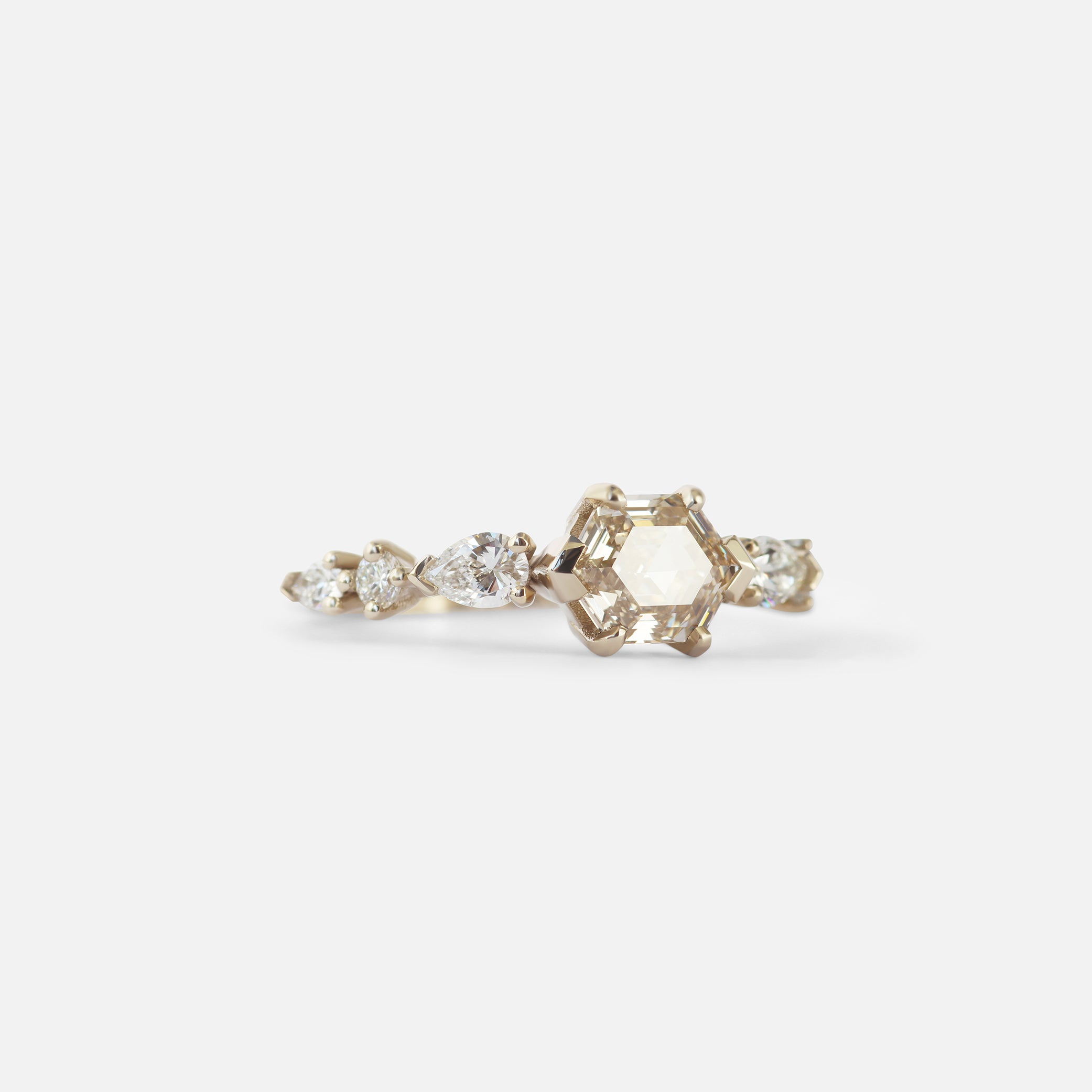 Champagne Hex and Pears / Ring By fitzgerald jewelry in Engagement Rings Category